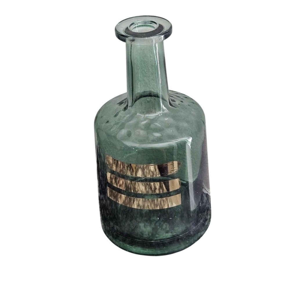 Green Glass Decanter Gold Striped 75cl Vase L21266S365 T61227
